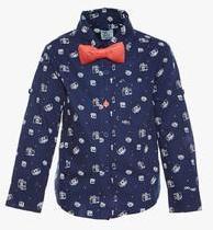 A Little Fable Navy Blue Party Shirt boys