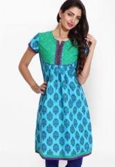 Aaboli Blue Printed Kurta women