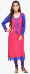 Aamii Pink Embroidered Kurta women