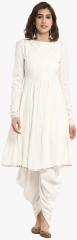 Abhishti White Solid Palazzo Kurta Set women