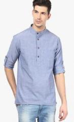 Abhiyuthan Blue Chambray Kurta men