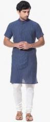 Abhiyuthan Blue Striped Kurta men