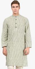 Abhiyuthan Green Striped Kurta men