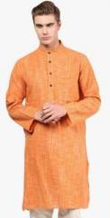 Abhiyuthan Orange Solid Kurta men