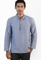 Abhiyuthan Solid Blue Kurta men