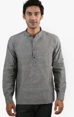 Abhiyuthan Solid Grey Kurta men