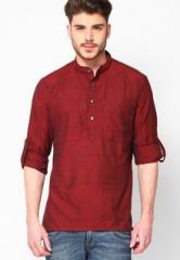 Abhiyuthan Solid Maroon Kurta men