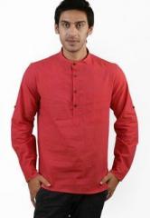 Abhiyuthan Solid Pink Kurta men