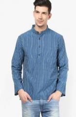 Abhiyuthan Striped Blue Kurta men