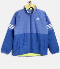 ADIDAS Boys Blue NE PAD Solid Lightweight Padded Jacket