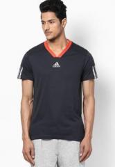 Adidas Dark Grey V Neck T Shirt men