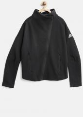 Adidas Girls Black YG ID HTR CO Sweatshirt