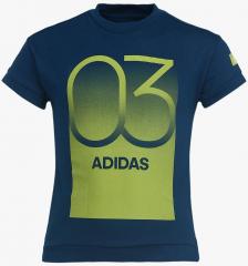 Adidas Navy Blue Printed Regular Fit T Shirt boys