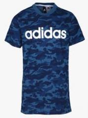 Adidas Yb Lin Navy Blue Training T Shirt boys