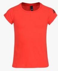 Adidas Yg Zne Sports Lifestyle Peach T Shirt girls