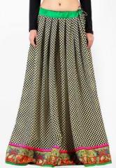 Admyrin Black And Cream Digital Printed Skirt women