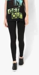 Aeropostale Black Solid Leggings women