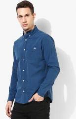 Aeropostale Blue Solid Regular Fit Casual Shirt men