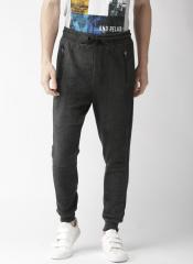 Aeropostale Men Charcoal Grey Regular Fit Solid Joggers