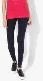 Aeropostale Navy Blue Solid Leggings women