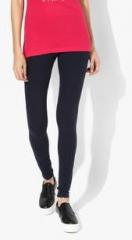 Aeropostale Navy Blue Solid Leggings women