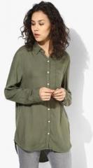 Aeropostale Olive Solid Shirt women