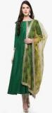 Ahalyaa Green Solid Kurta Dupatta Set women