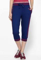 Ajile By Pantaloons Blue Solid Capri women