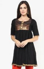 Akkriti By Pantaloons Black Printed Tunic women