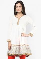 Akkriti By Pantaloons Off White Printed Tunic women