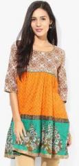 Akkriti By Pantaloons Orange Printed Tunic women