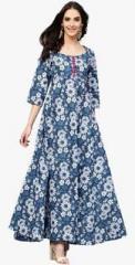 Aks Blue Printed Anarkali men