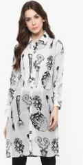 Aks Couture White Printed Tunic women