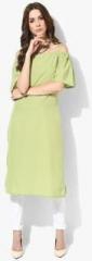 Aks Green Solid Kurta women