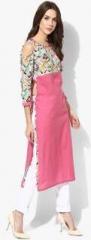 Aks Pink Printed Kurta women