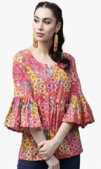 Aks Pink Printed Tunic women