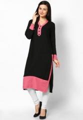 Aks Printed Black Kurti women