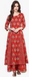 Aks Red Printed Palazzo Kurta Set women