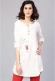 Aks White Embroidered Tunic women