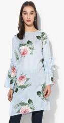 Aks White Printed Kurta women