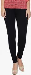 Albely Black Solid Leggings women