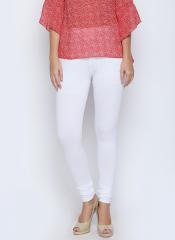 Albely White Solid Leggings women