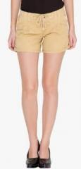 Alibi Beige Solid Shorts women