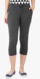 Alibi Charcoal Grey Solid Capri women