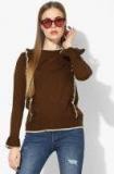 All About You Brown Solid Top Women