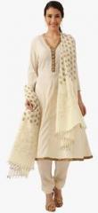 All About You Cream Embroidered Dupatta women