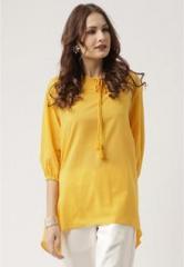 All About You From Deepika Padukone Mustard Yellow Solid Tunic women