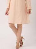 All About You Peach Coloured Crepe Churidar Trousers Women