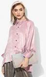 All About You Pink Solid Shirt Women