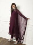 All About You Purple Solid Kurta Pants Dupatta women